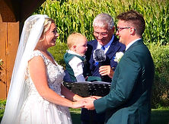 Wedding ceremony with a young family
